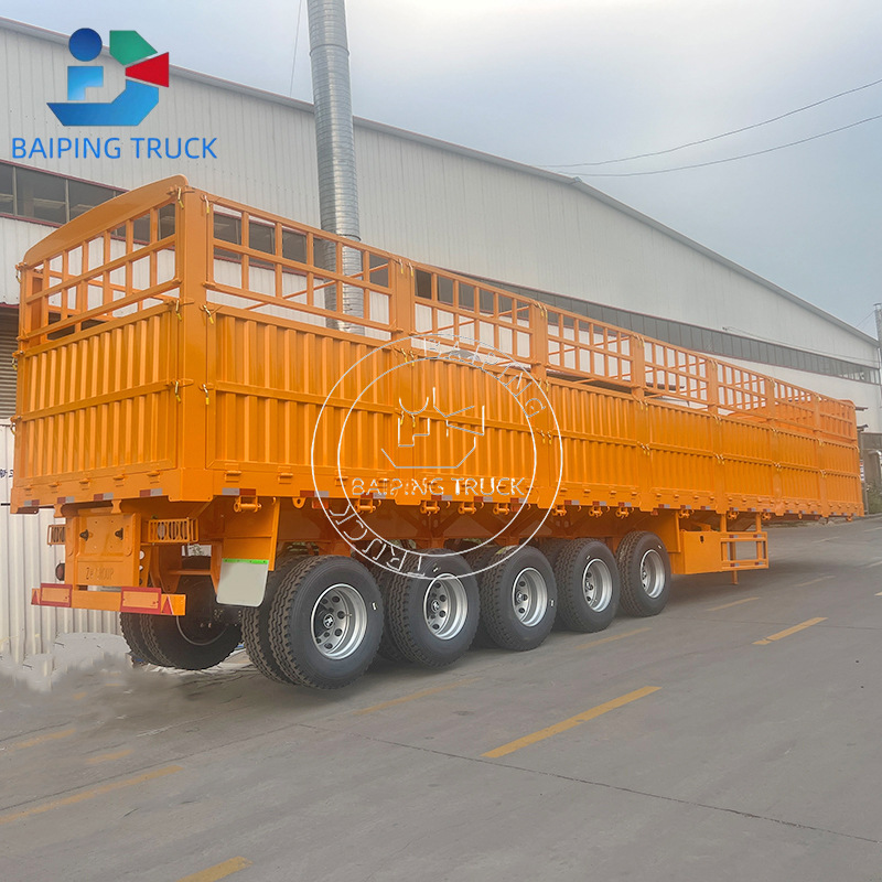 Manufacturers Sell Rollover Dump Semi-Trailer 5 Axle Warehouse Transport Semi-Trailer Grain Transport Vehicle