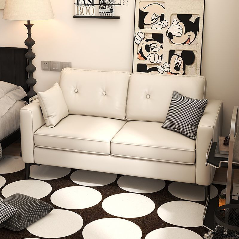 Sofa Small Apartment Double Rental Housing Office Lounge Clothing Store Apartment Black Leather Art Living Room Sofa