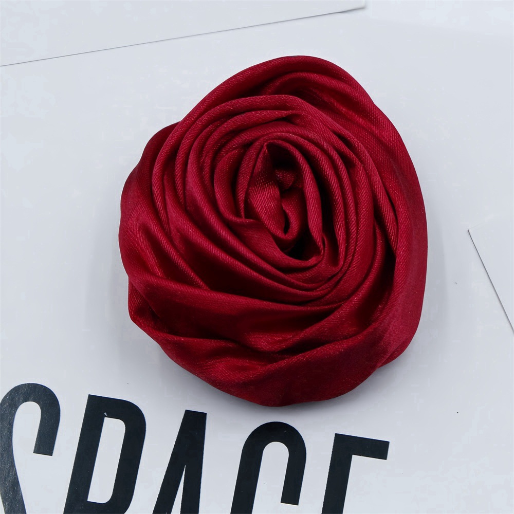 5.5cm Satin Rose Bud DIY Hair Accessory Bouquet Wrist Corsage Brooch Clothing Three-Dimensional Floral Decoration