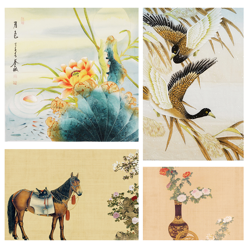 Japanese Silk Calligraphy Painting, Antique-Style Long Scroll, Ultra-Thin Thickened Stretched Silk Fabric