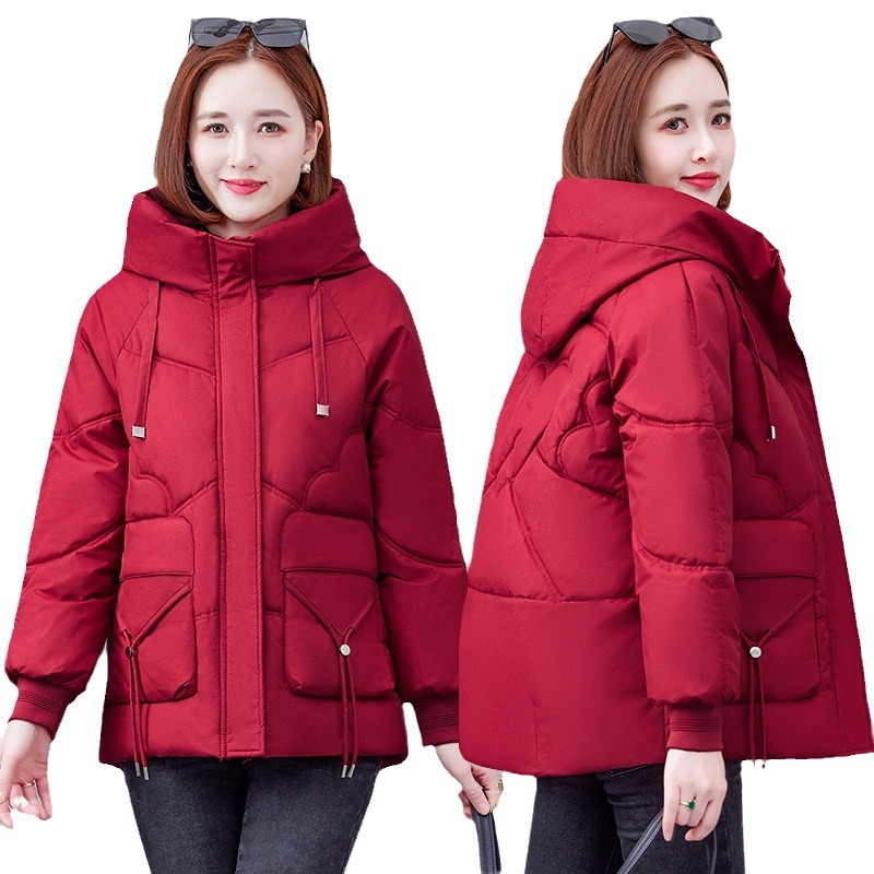 2025 New Cross-Border Loose Winter down Jacket Women's Fashion Hooded Warm Cotton Jacket Easiest for Match Fashion Jacket
