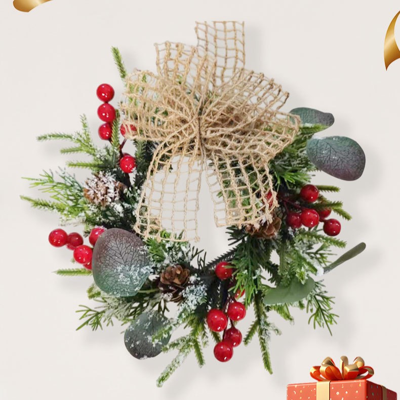 Christmas decorations wreath window layout door hanging tenon site layout Christmas pine cone wreath manufacturers