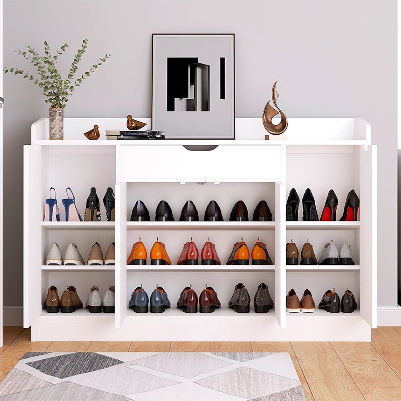 Household Shoe Cabinet Storage Cabinet Doorway Simple Multi-Layer Shoe Rack Simple Modern Foyer Cabinet Imitation Solid Wood Ultra-Thin Storage Cabinet