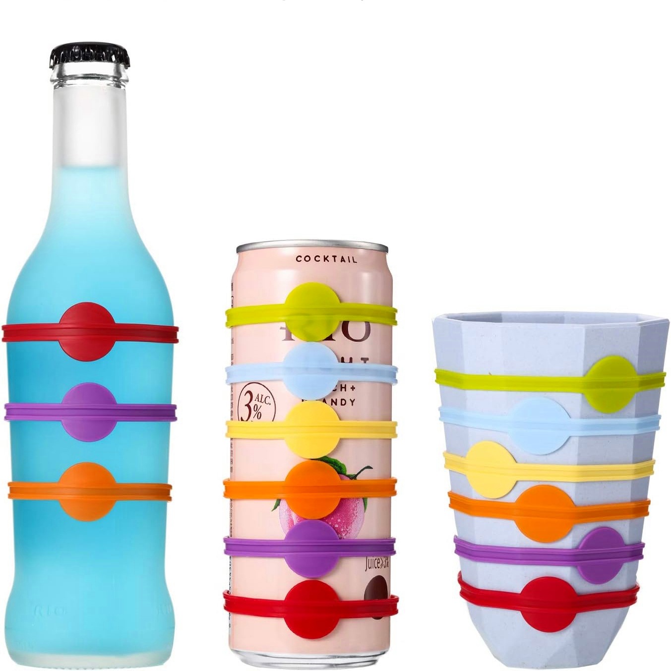 Creative glass cup label sticker cocktail glass note non-slip label anti-misplaced silicone beverage label wholesale