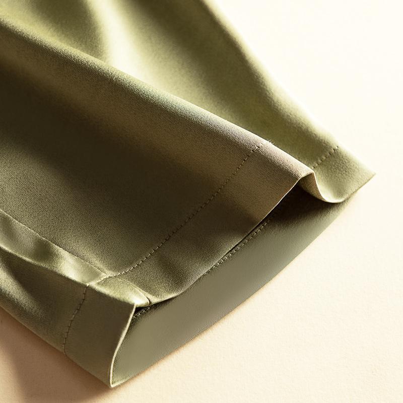 Men's Summer Large Size 150kg Casual Loose Drape Satin Wide-Leg Floor-Length Pants