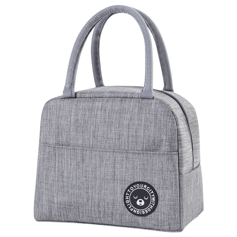 Lunch Box Bag for Primary School Students Waterproof Thickened Lunch Bag Lunch Bag Handbag with Rice Bag Oxford Cloth Bear Insulation Bag