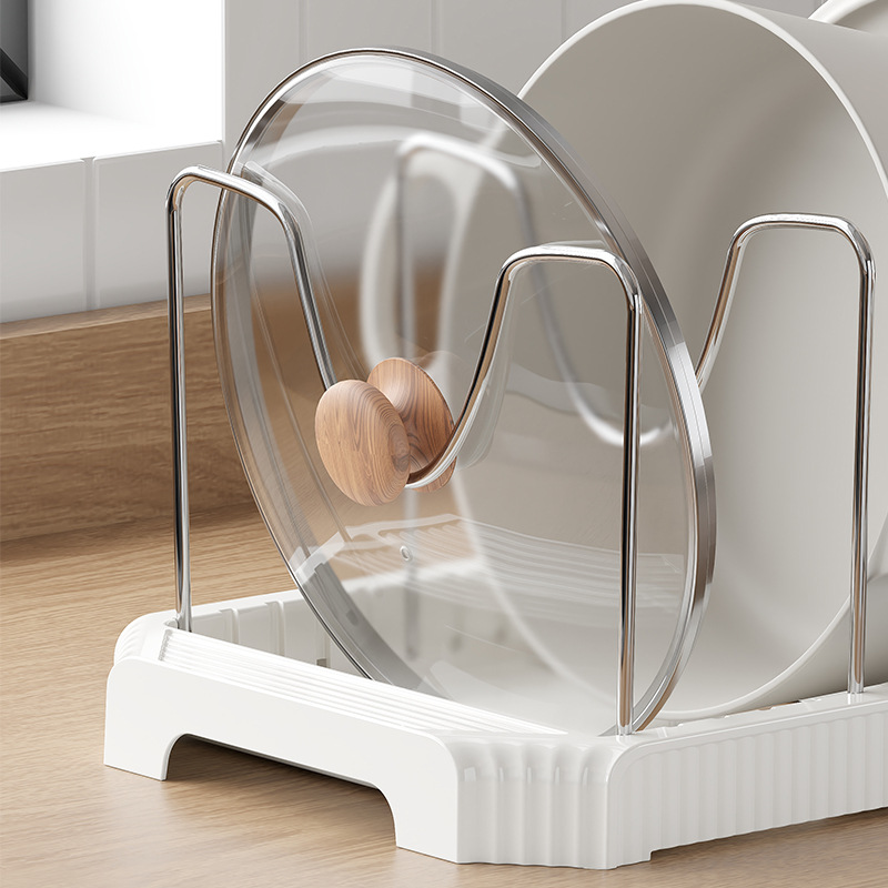 Kitchen Storage Rack Retractable Pot Cover Rack Table Top Draining Rack Multi-Layer Bowl Rack Punch-Free Bowl Storage Rack Artifact