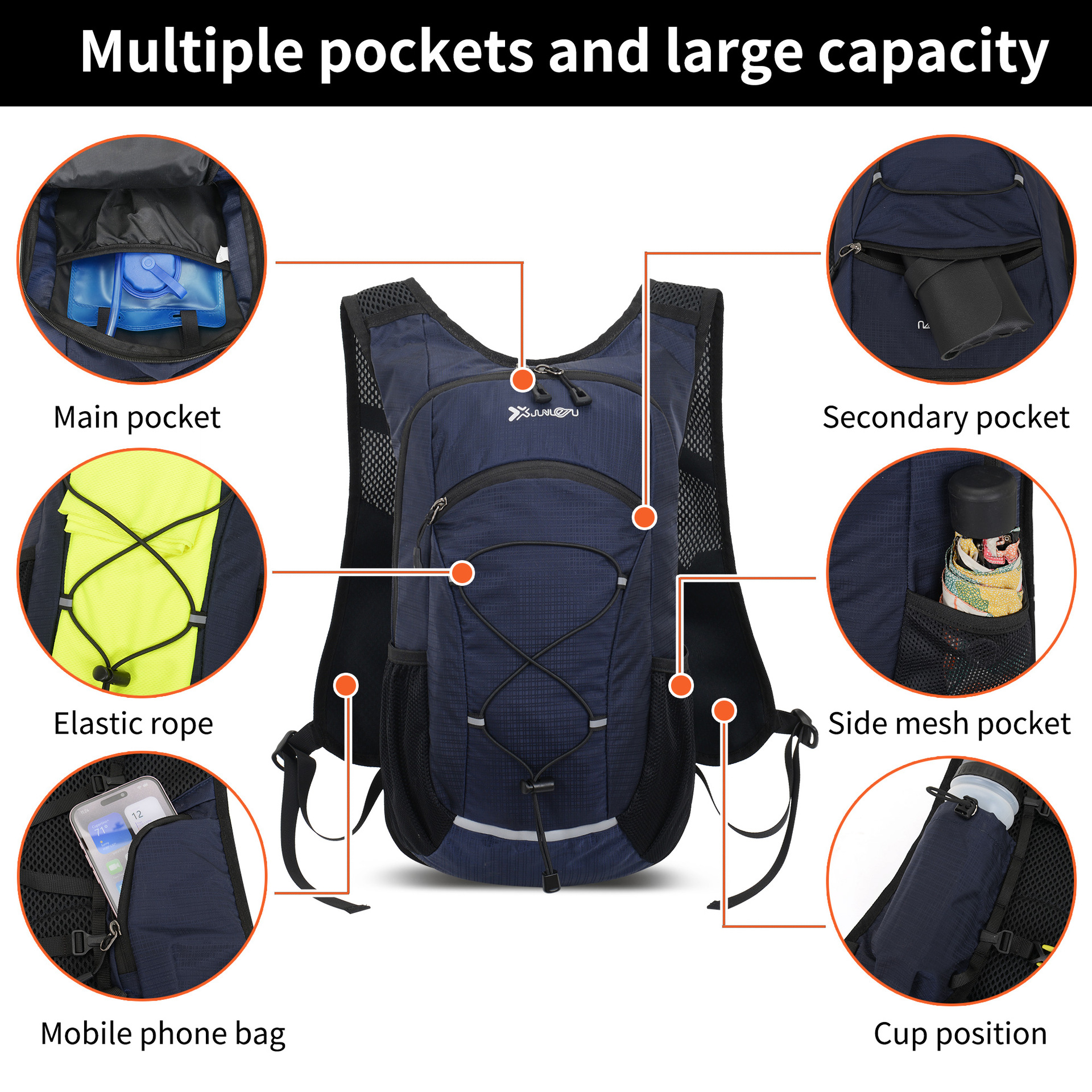 Amazon Outdoor Hiking Backpack Multifunctional Mountaineering Travel Backpack Waterproof Nylon Water Bag Cycling Bag