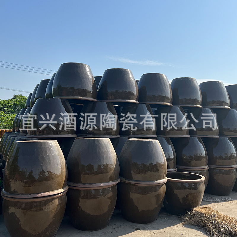 Yixing Water Tank Flower Pot Outdoor Courtyard Large Sleeping Lotus Painting Tank Pickled Vegetable Tank Raising Turtle Fish Tank Oversized Ceramic Ceramic Tank