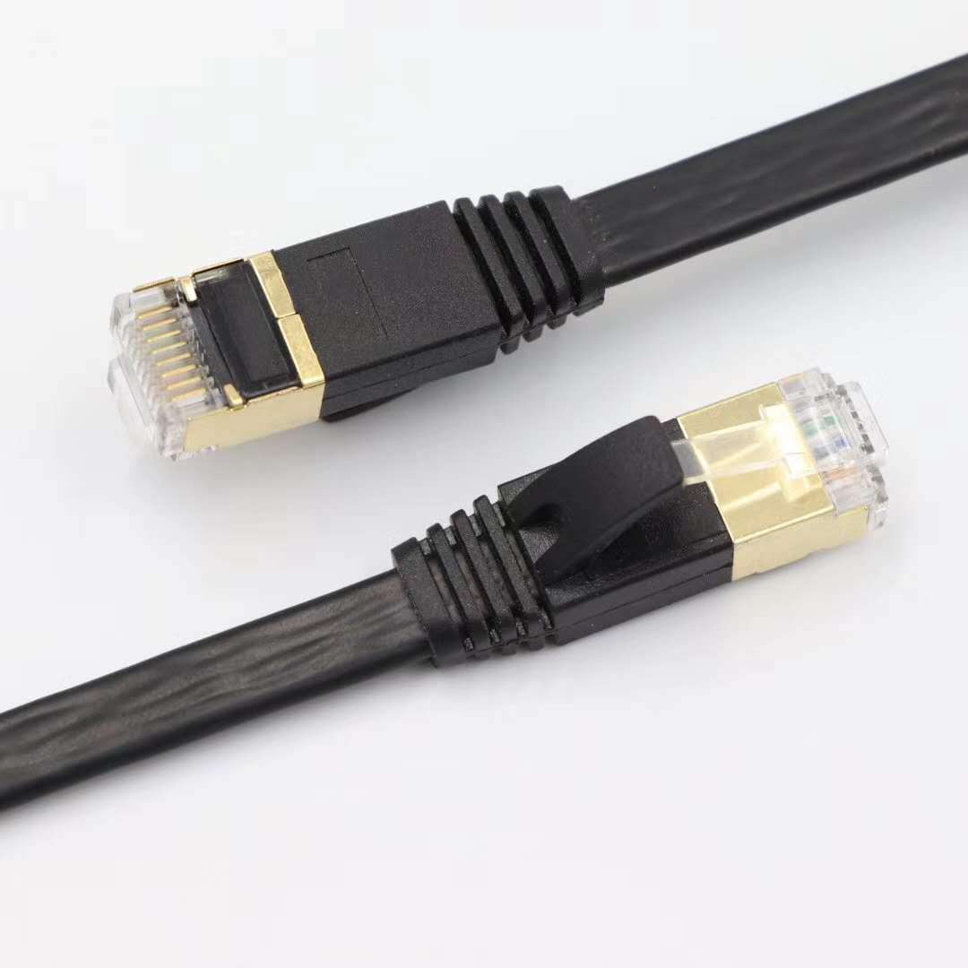 Cat8 Flat Network Cable Category 8 10g Copper Core Network Cable 40g Neutral 0.25- 20m Spot Black and White