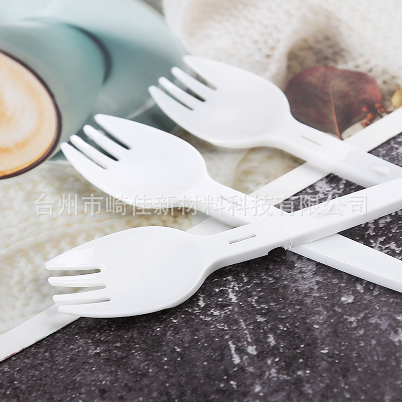 Disposable Folding Fork and Spoon, Thickened Plastic Folding Spoon and Fork, Individually Packaged, Manufacturer Sells Yogurt Pudding Spoons