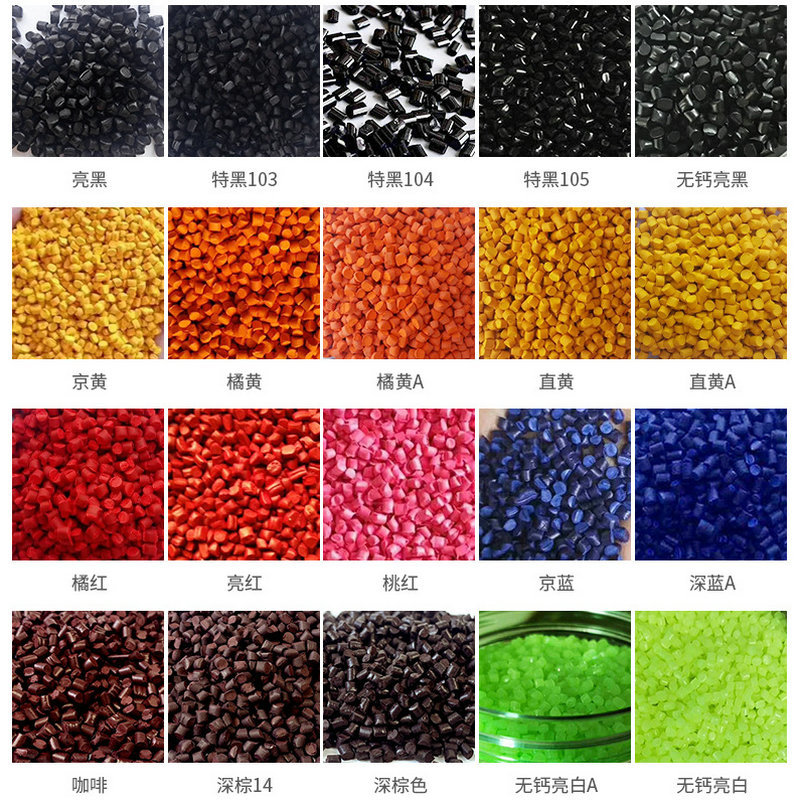 Pp High-Gloss Petabs High-Concentration Black and White Coffee Color Masterbatch Universal Injection Molding Color Masterbatch Colored Filler Granules Color Masterbatch