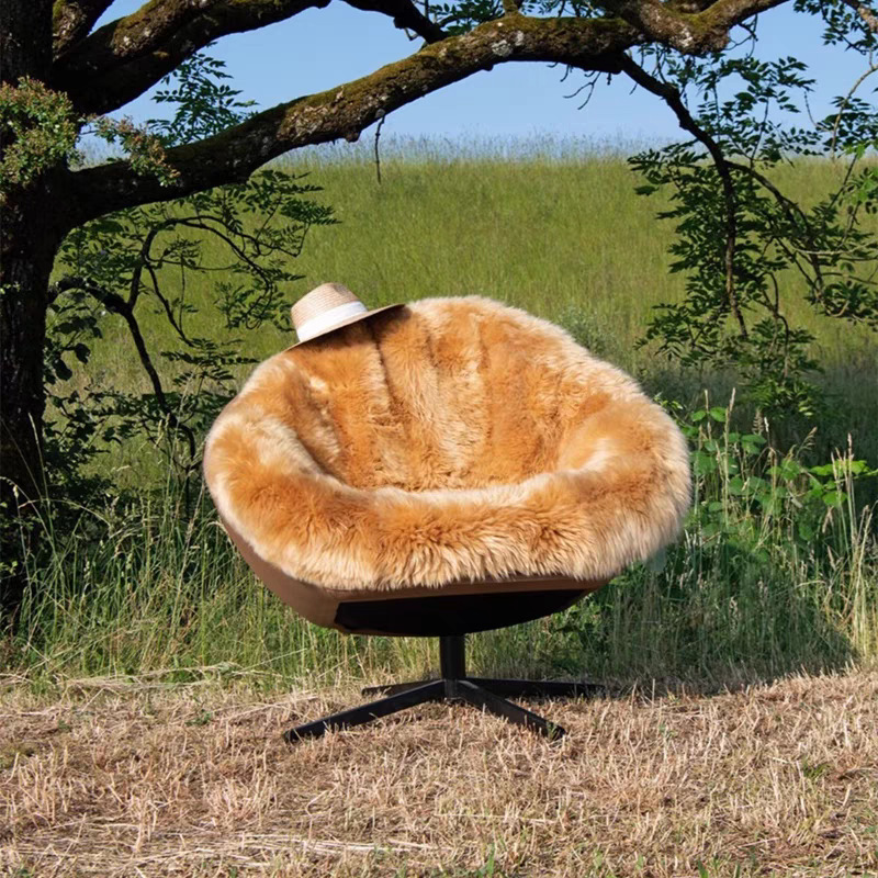 Нордический дизайнерский креативный простой стул с подлокотниками, плюшевый односпальный диван, современный легкий роскошный стул для маленькой квартиры