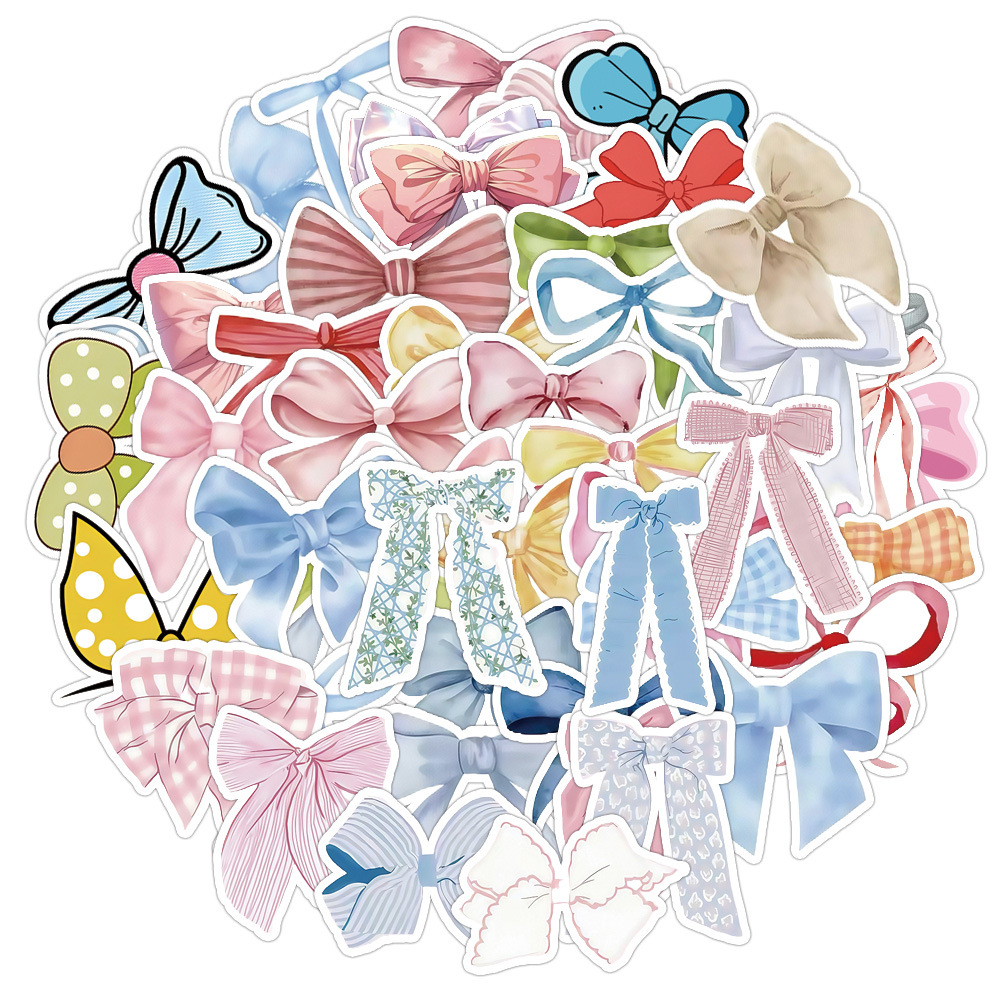 50 новых наклеек в виде бантиков мультфильмов милые маленькие свежие наклейки канцелярские наклейки ручной работы оптовая продажа