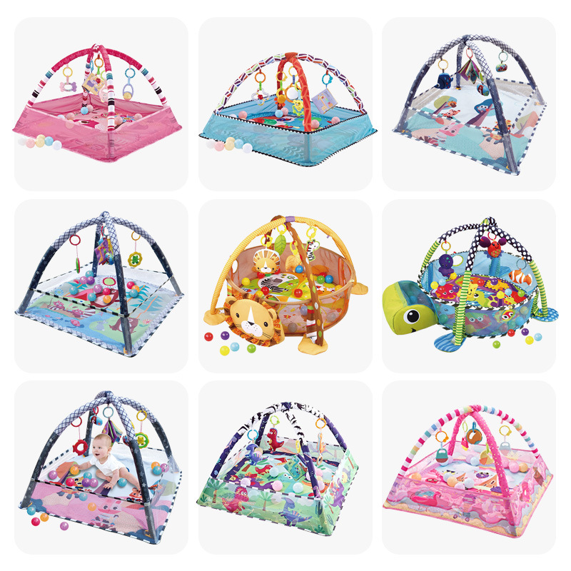 Cross-border in stock wholesale baby ocean ball fence fitness rack toy baby multi-functional crawling mat game blanket