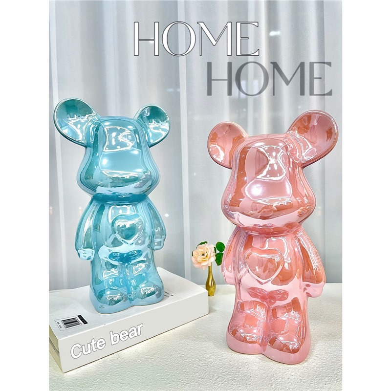 Entry Luxury Violence Bear Ornaments High-end Ceramic Living Room Entrance TV Cabinet Wine Cabinet Piggy Bank Home Decorations Gifts