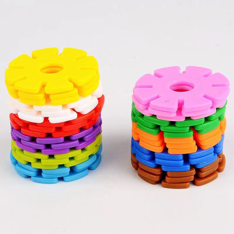 Large snowflake block toy thickened children's educational girl boy assembling kindergarten toy