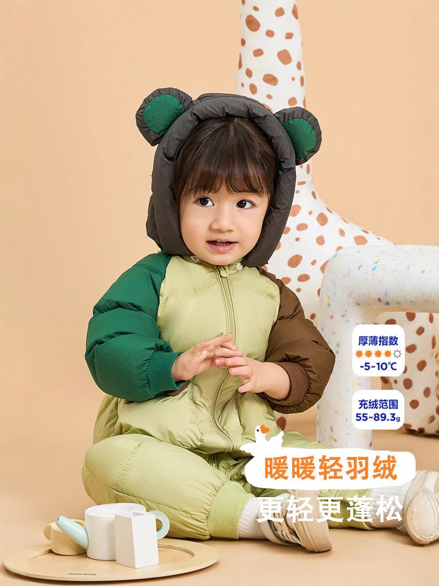 [Snowman] Baby down Jacket Baby Winter Thickened down Jumpsuit Warm Outing Clothes for Boys and Girls