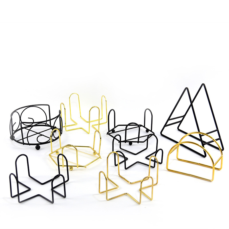 Manufacturer Supplies Coaster Storage Rack 6-Piece Set Ceramic 8 Iron Rack Supports Amazon Cross-Border Iron Rack Base Bracket