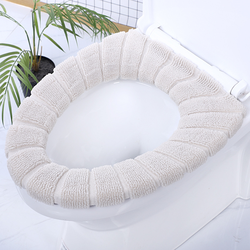 Universal Toilet Cushion Nordic Color Knitted Pumpkin Pattern Toilet Cover Internet Popular New Style Toilet Cover Thickened Toilet Seat