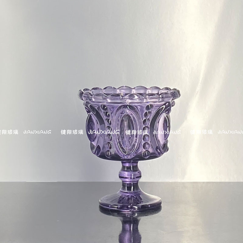 Coffee-Colored Irregular Tall Mousse Ice Cream Cup Crystal Cup Dessert Ins Ice Cream Glass Cup