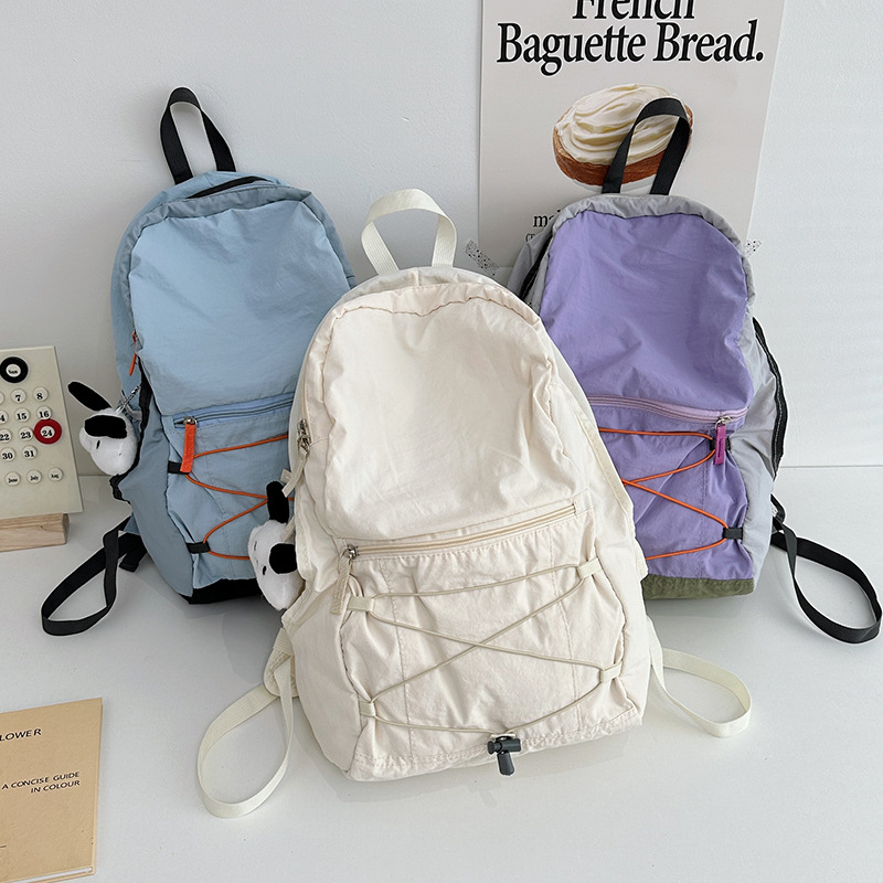 Travel Outdoor Backpack Women's Lightweight Contrasting Color Mountaineering Bag Hiking and Cycling Large Capacity Sports Spring Outing Hiking School Bag