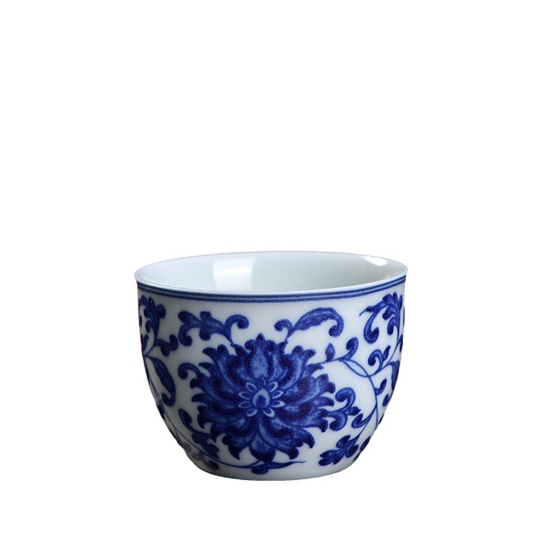Blue and White tangzhilian Cup Jingdezhen ceramic personal Cup for men and women Chinese tea cup for guests tea cup single Cup