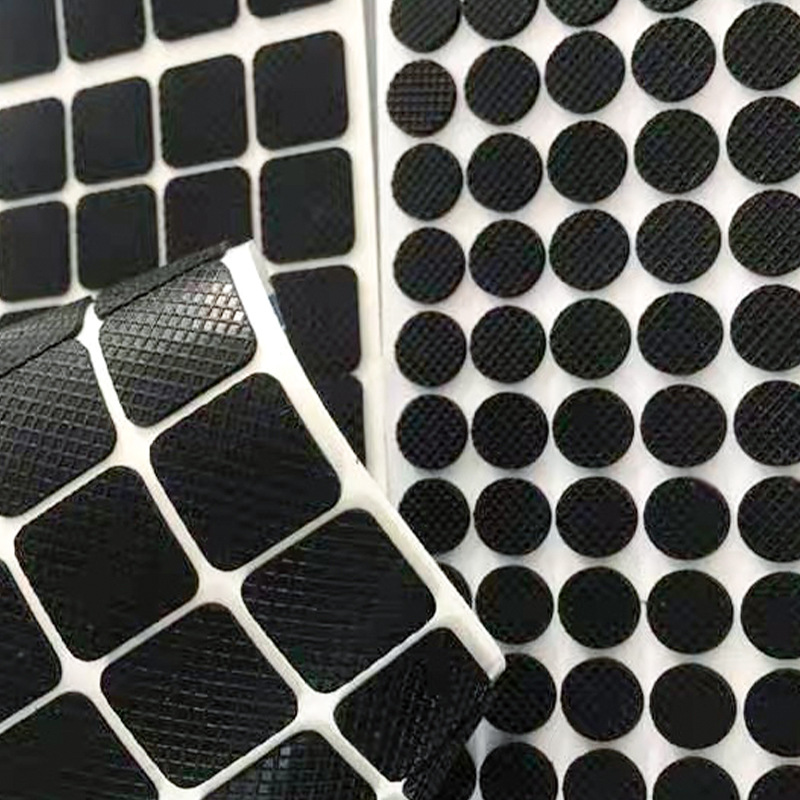 Die-Cut Mesh Silicone Rubber Mat Special-Shaped Plaid Anti-Slip Shock-Absorbing Rubber Mat Double-Sided Self-Adhesive Foot Mat Round Non-Slip Foot Mat