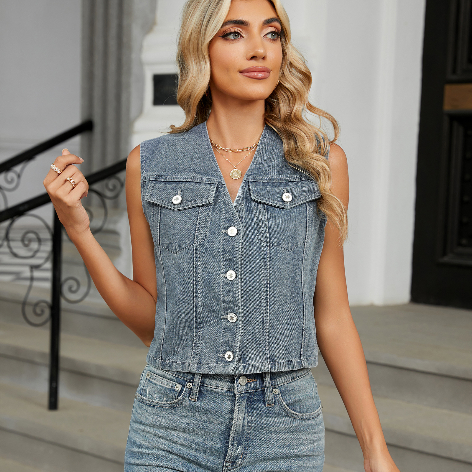 European and American Cross-Border Export Women's New Denim Products Customized Jeans Jackets Shirts Vests Dresses