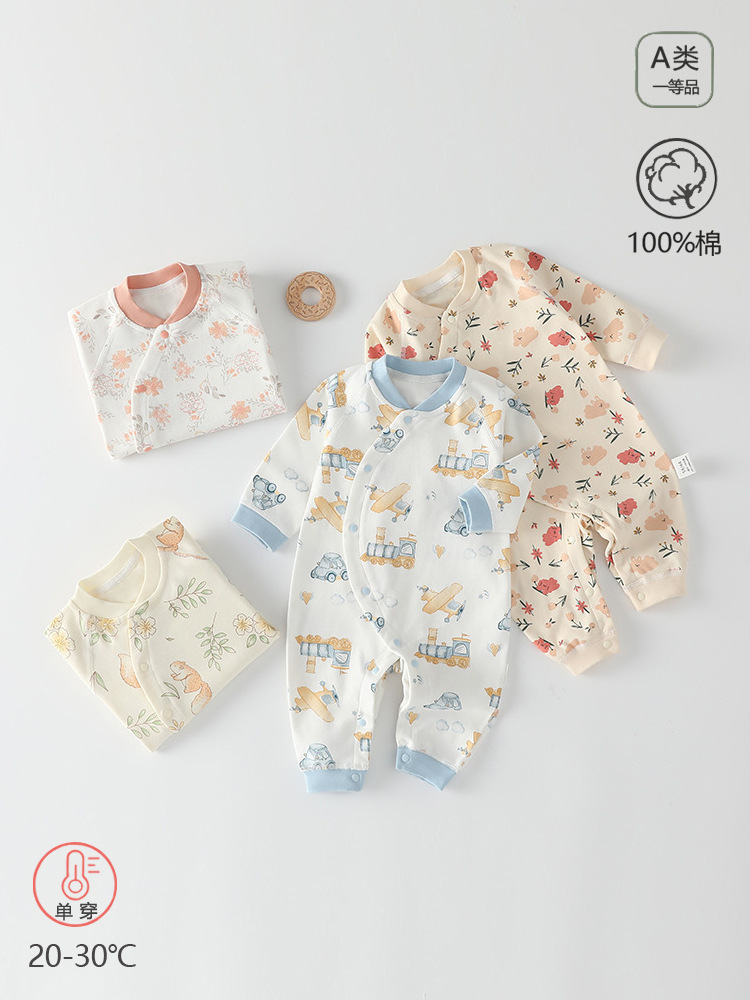 Комбинезон класса А для новорожденных, чистый хлопок, весна и осень