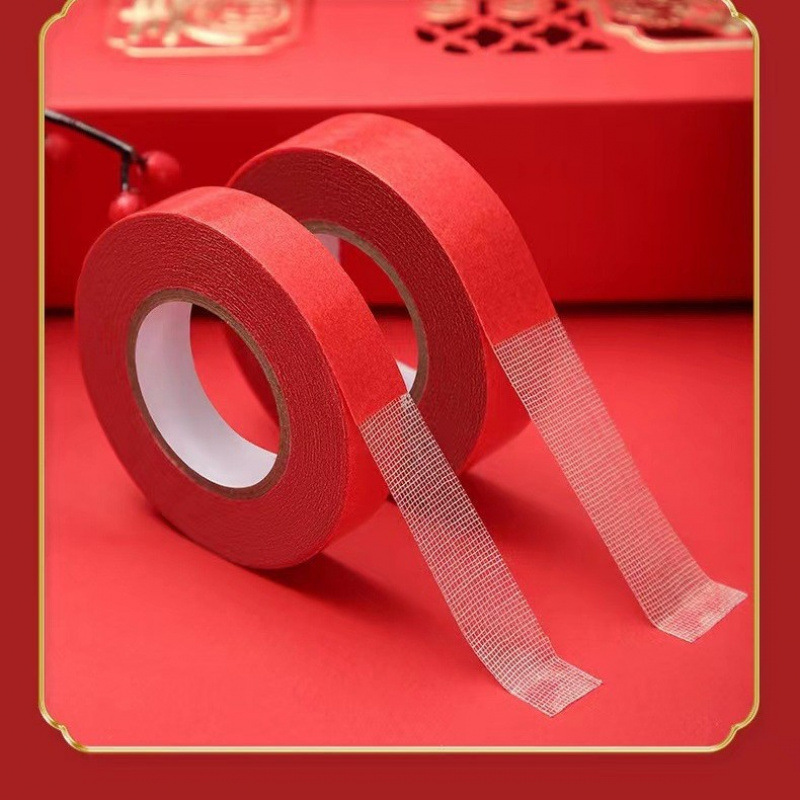 Festive Spring Festival Couplets Double-Sided Tape Wedding Carpet Decoration Traceless Mesh Cloth-Based Adhesive High-Adhesion Wedding Room Decoration Couplet Tape