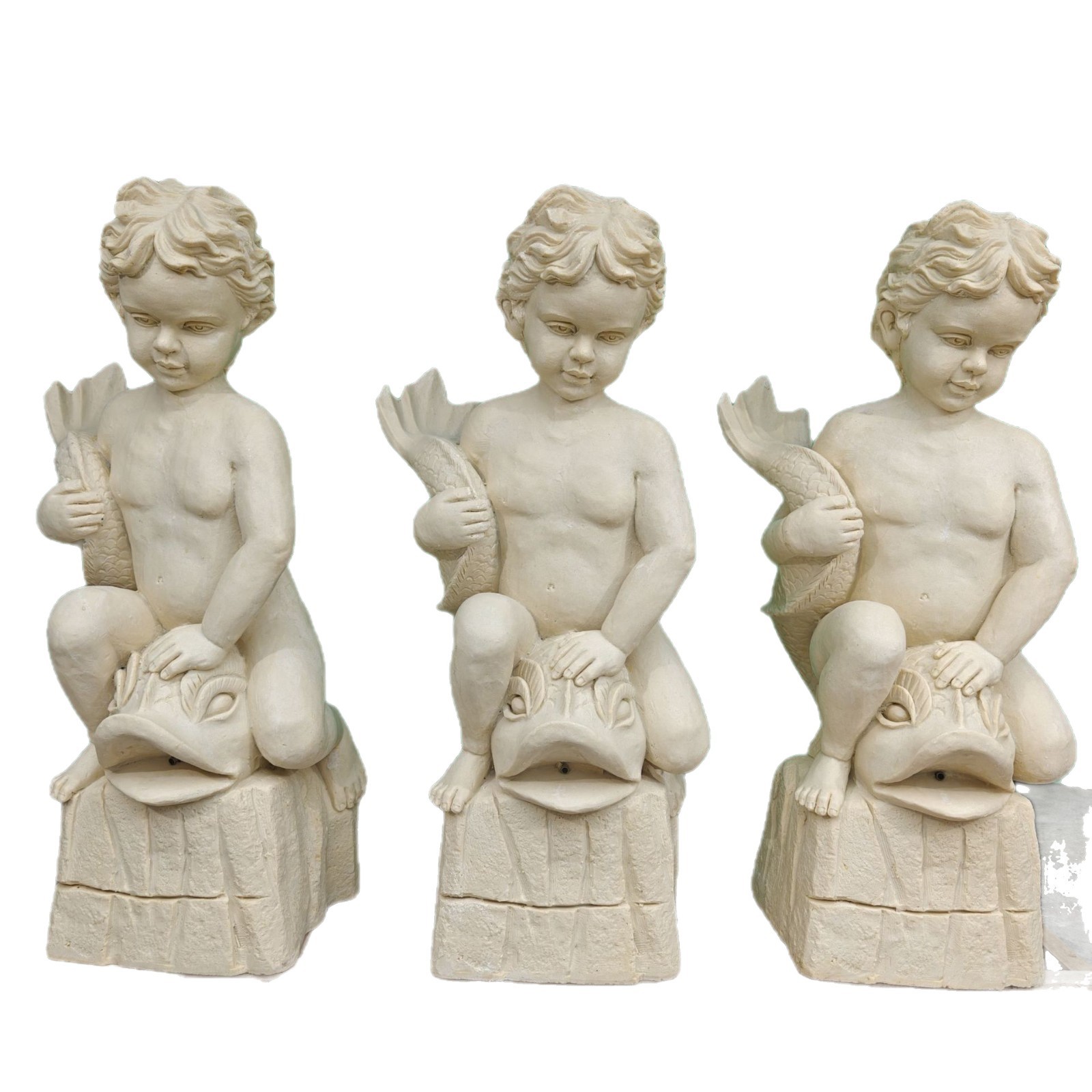 Factory Direct Sales Fiberglass Sandstone Magnesium Mud Cement Angel Doll Courtyard Garden Art Ornaments Statue Sculptures