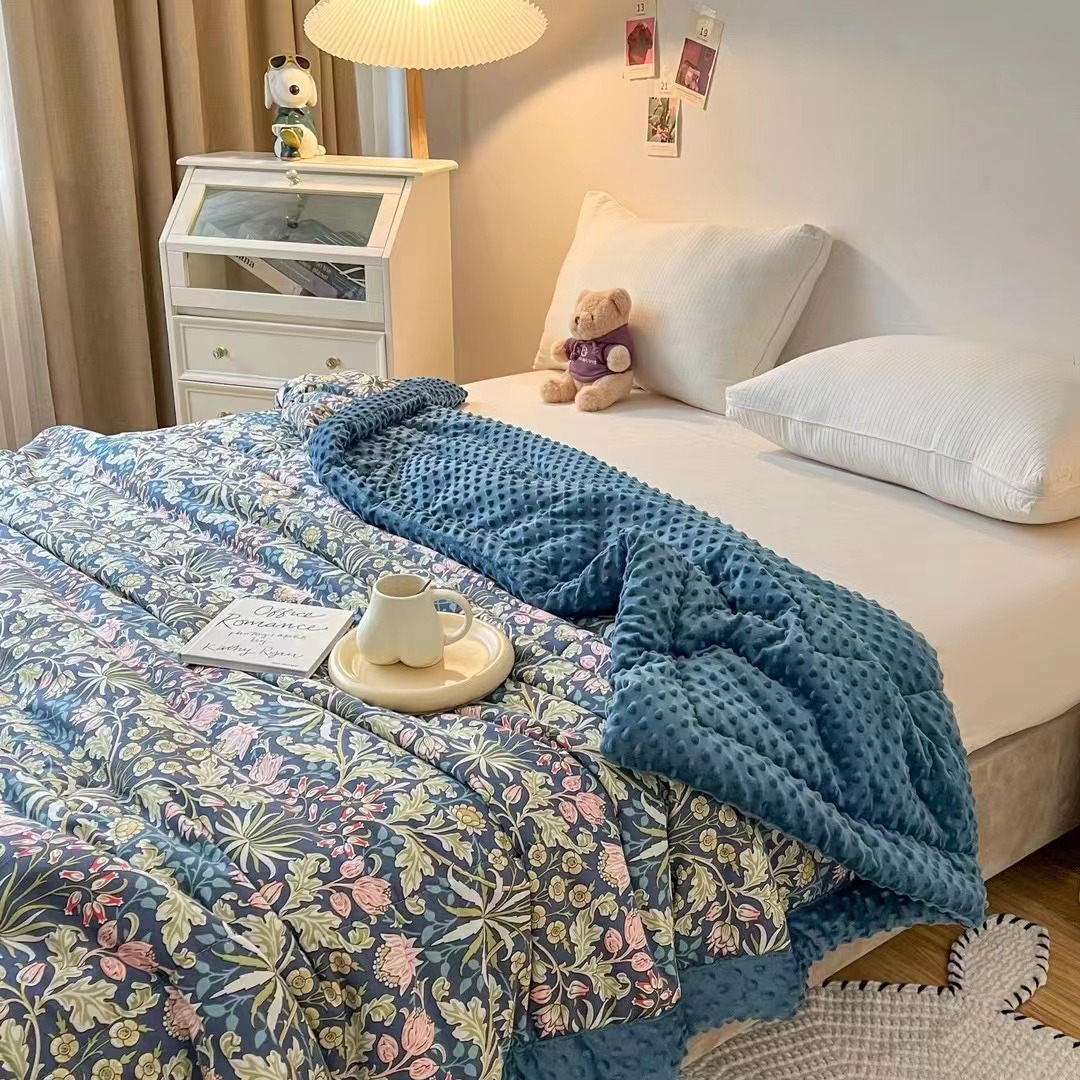 Class A cotton pea quilt cotton South Korea pea velvet quilt machine washable spring and autumn quilt core winter quilt core single double quilt