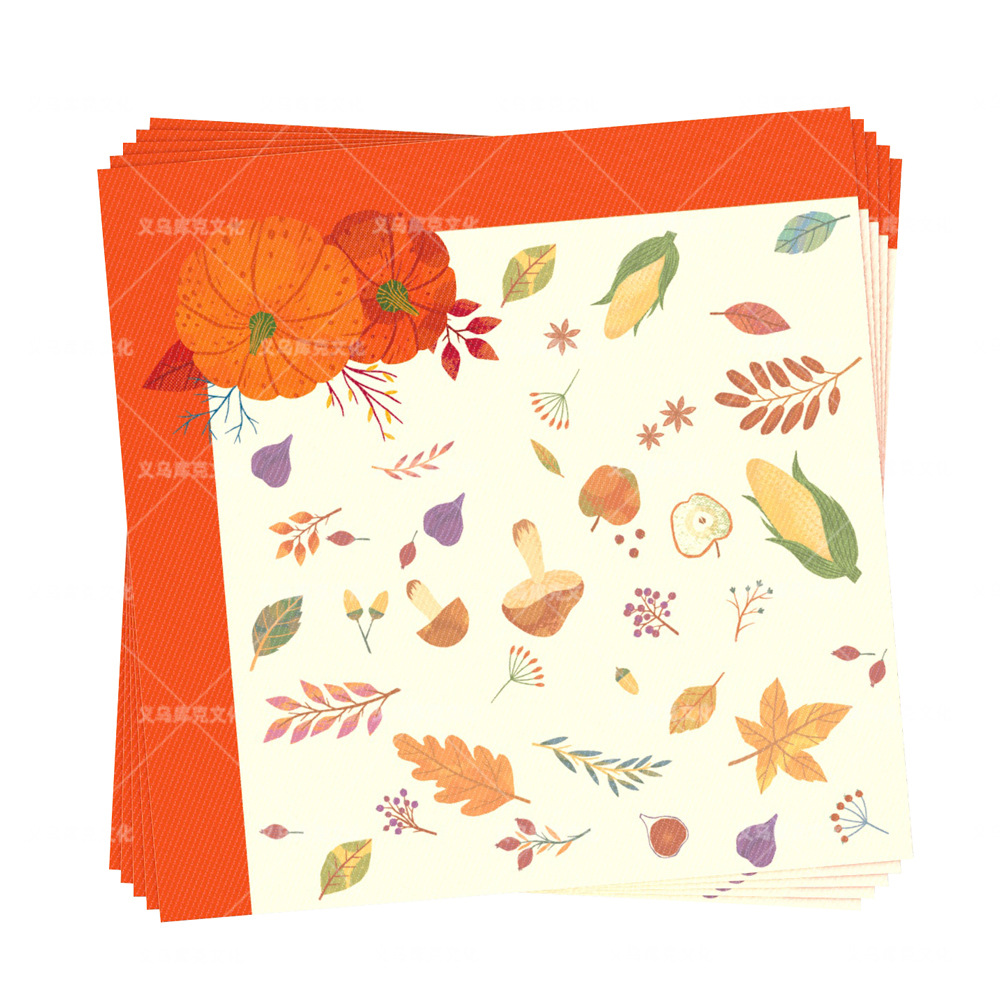 Thanksgiving Party Theme Thankgiving Disposable Paper Tray Paper Cup Tissue Birthday Products Decoration Set