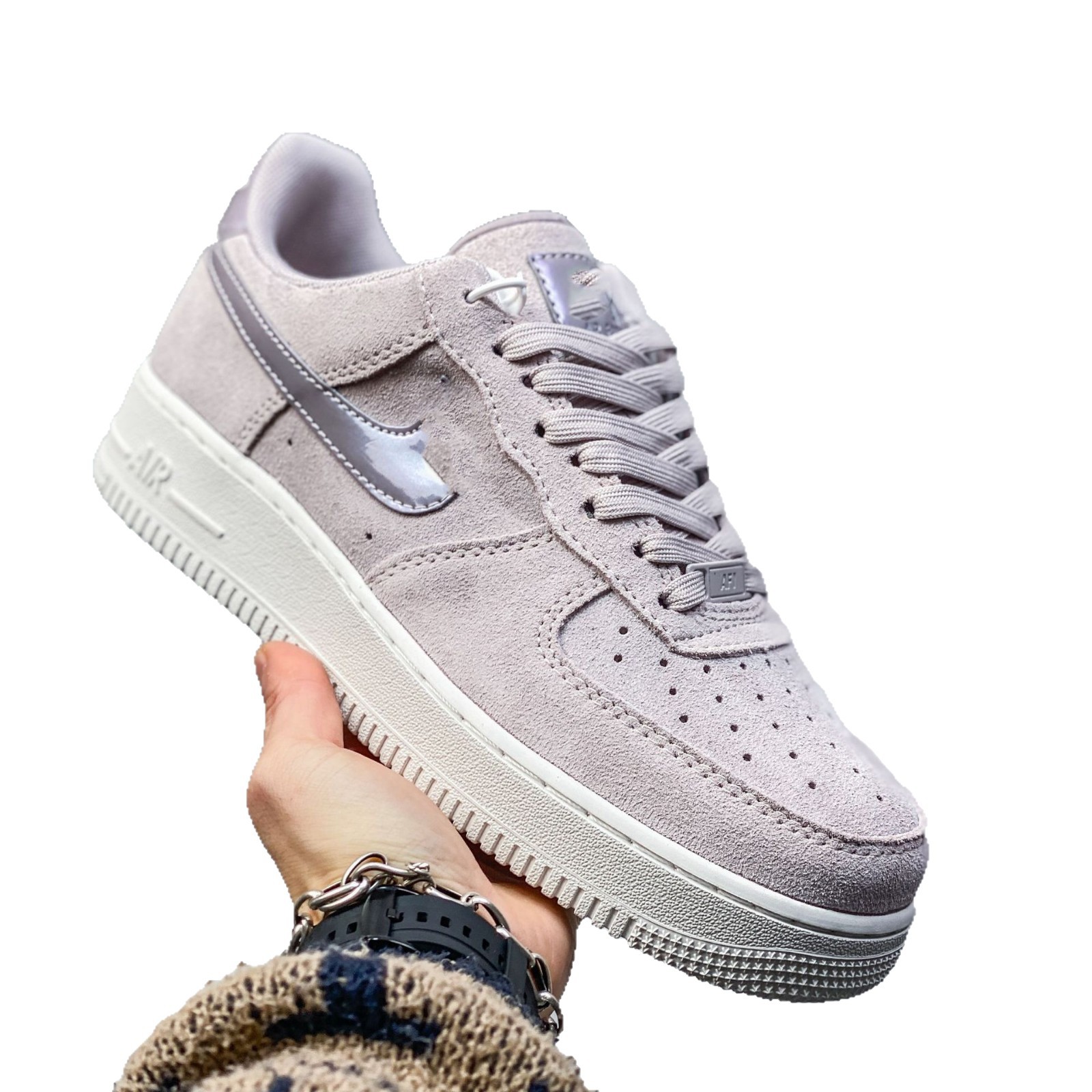 Pure Original Force 1 Air Force One Gray Brown Bone White Ice Blue Longjing Tea Soup Men's and Women's Casual Versatile Sports Sneakers