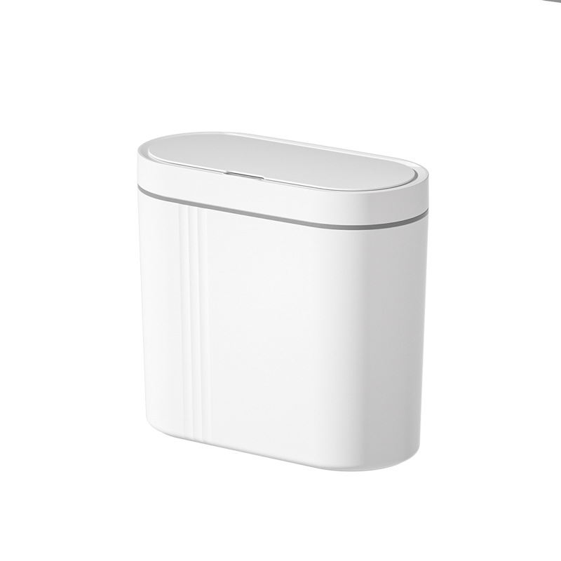 25-year-old new smart trash can with cracks, household kitchen and bathroom wall-mounted flip cover, automatic induction trash can