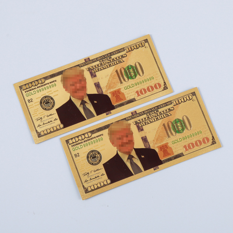 Cross-Border Beauty 1000 Goddess 2 Gold Foil Commemorative Banknotes Collection Craft Gifts Gifts Various Gold Foil Products Customized