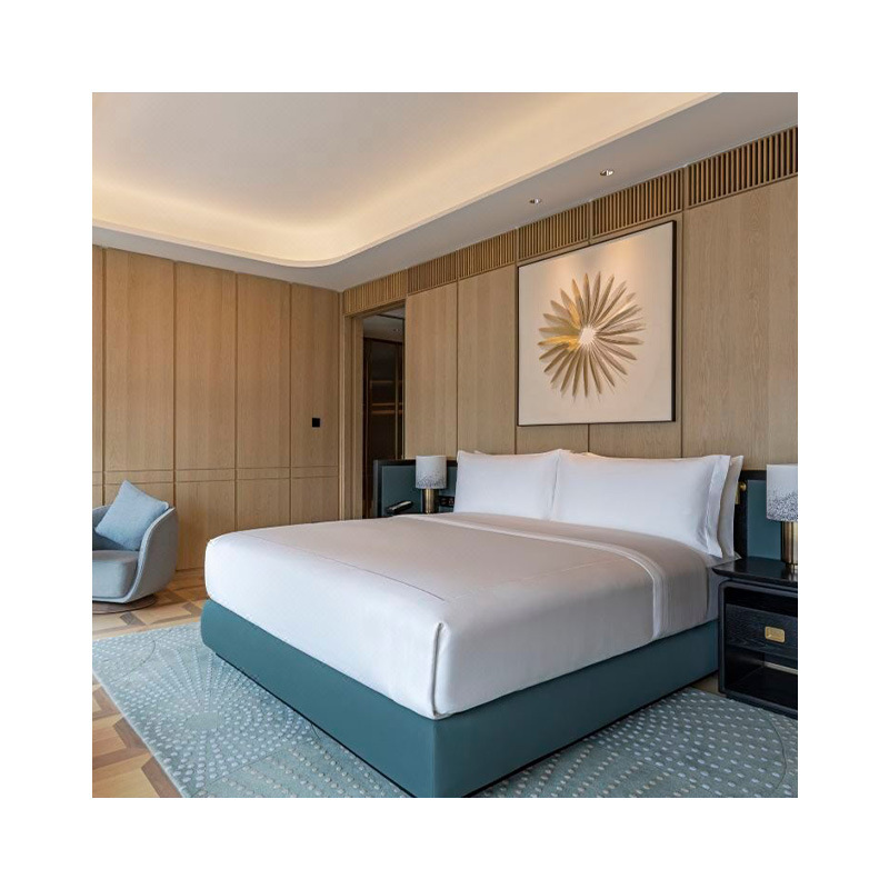 Xiamen Waldorf Astoria Hotel Furniture Standard Room Full Set Custom Homestay Bed Box Hotel Bedside Screen Room Furniture