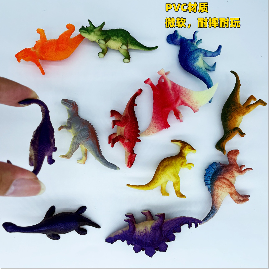 Cross-border simulation solid soft rubber small dinosaur children's toy model archaeological set dinosaur Tyrannosaurus Rex stall wholesale