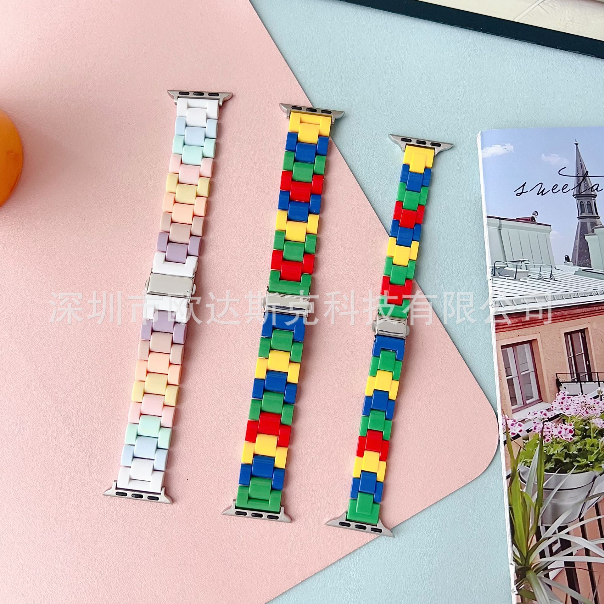 Подходит для Apple Candy Building Blocks, цветной ремешок радуга для Apple Watchs10/9/8/SE/7/6/54