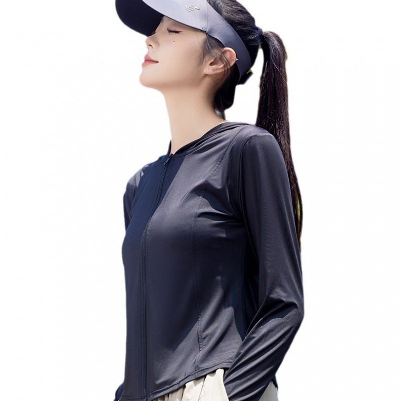 Slim-fit Sunscreen Clothing Upf50 Women's Casual Yoga Thin Coat Summer Outdoor Sports Fashion Ice Silk Sunscreen Clothing