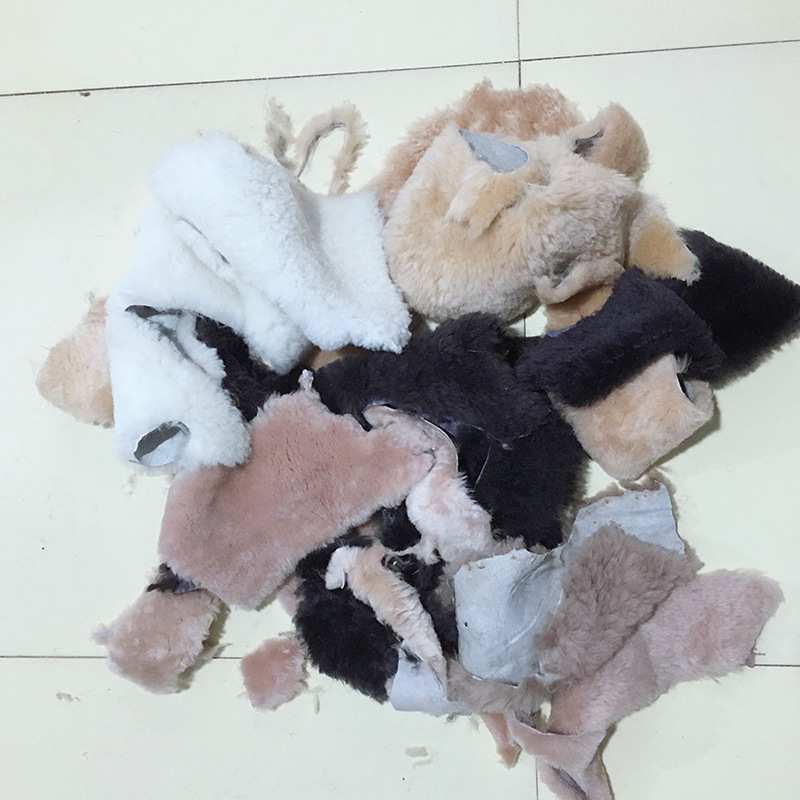 Поставка блоков козьей кожи B-Grade 3~5 пальцев, цветных обрезков овечьего велюра, материалов с интегрированным краем из меха, аксессуаров для ручной работы