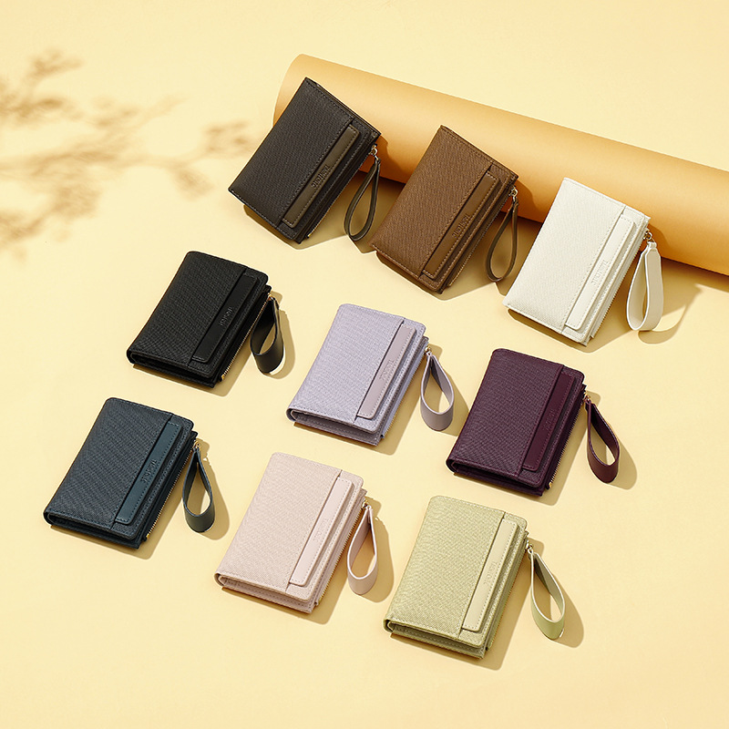 Japanese-Style New Women's 80% off Short Large-Capacity Coin Purse Simple Zipper Wrist Strap Clutch Card Holder Wallet
