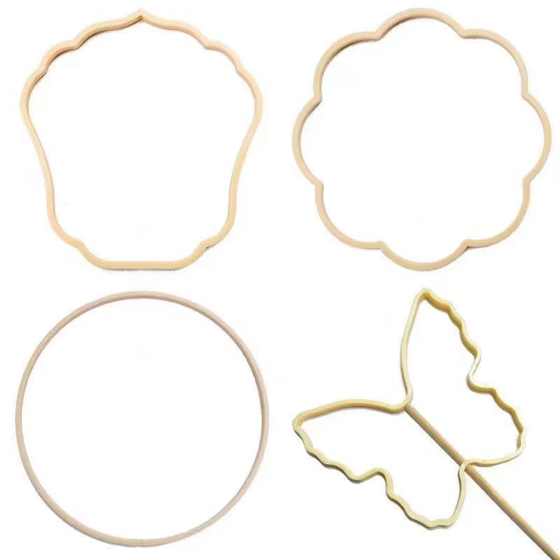 Multi-specification special-shaped plastic round fan fan ring bamboo-like crafts fan rack diy fan bone embroidery embroidery fan accessories