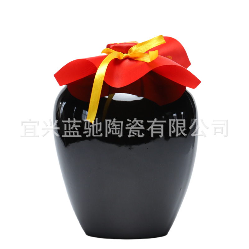 Earth pottery black glazed wine word ceramic wine jar wine bottle 1kg 2kg 3kg 5kg 10kg household wine sealed bottle
