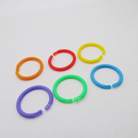 Plastic book ring card ring open ring plastic double buckle ring children color plastic circle high toughness