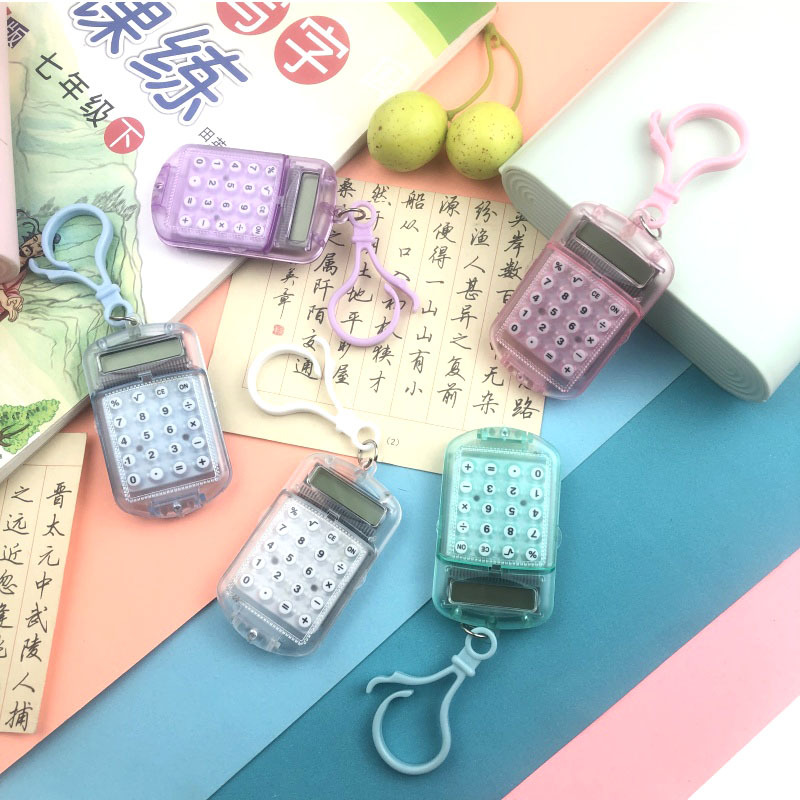 Мини-калькулятор с прозрачным корпусом, поворотный, тихий, компактный, портативный, для экзаменов