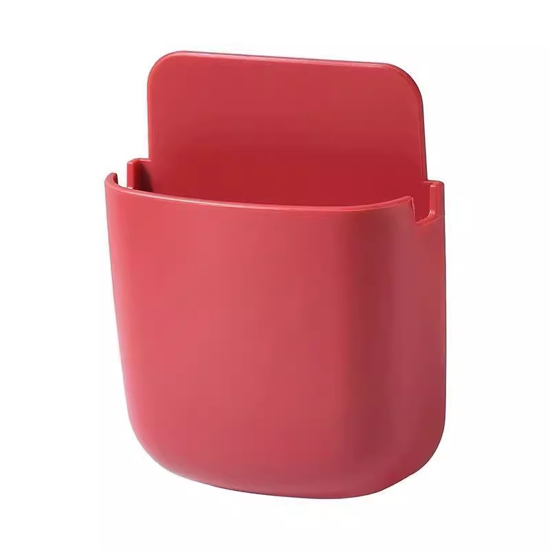 Mobile phone storage box free punch creative wall-mounted bedside mobile phone TV air conditioner remote control rack wholesale