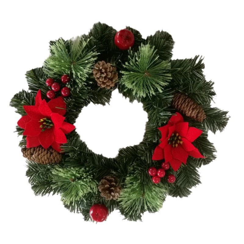 Amazon cross-border e-commerce Christmas holiday Christmas wreath decorations window store shop door hanging atmosphere layout