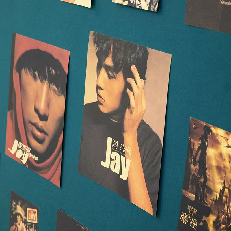 Vintage ins Character Wall Stickers Room Bedroom Wall Background Decoration Jay Chou May Day Poster Layout suit